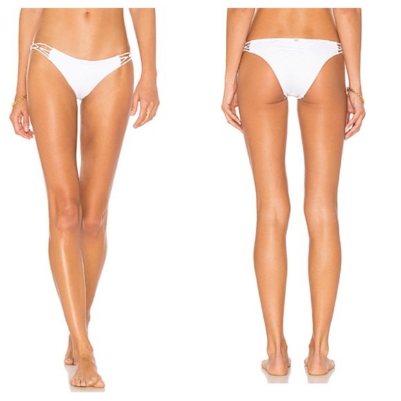 PilyQ Water Lily braided white bikini bottoms - Picture 7 of 8